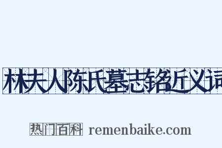 林夫人陈氏墓志铭近义词是什么意思的图片